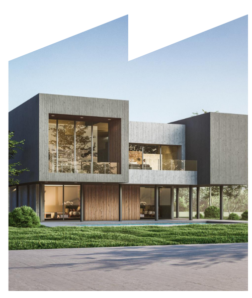 A modern house being marketed