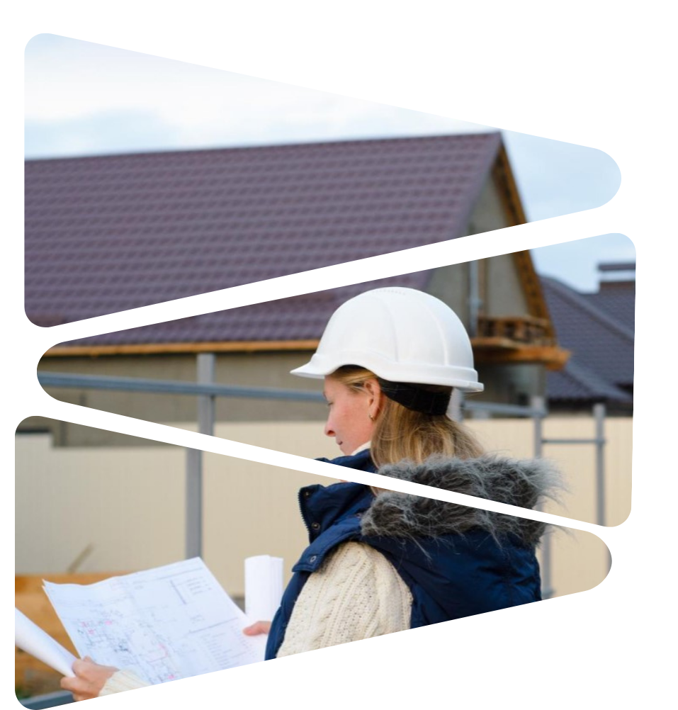 Architect reviewing plans for transaction management