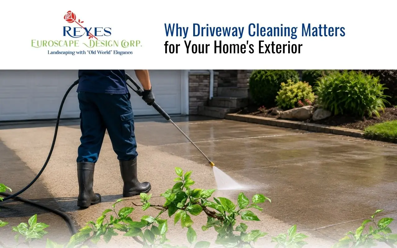Professional driveway cleaning and power washing Long Island NY — Reyes Euroscape Design Corp.