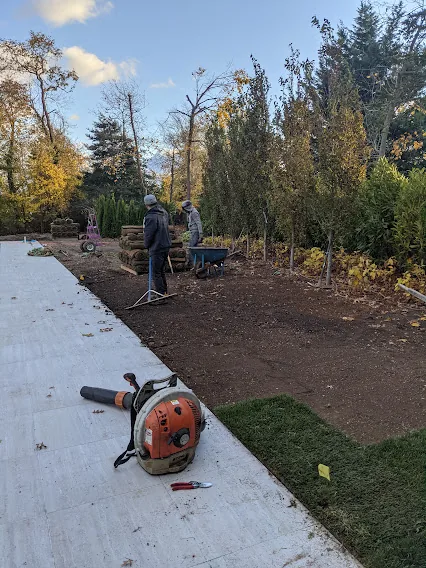 Landscaping and power washing project on Long Island NY