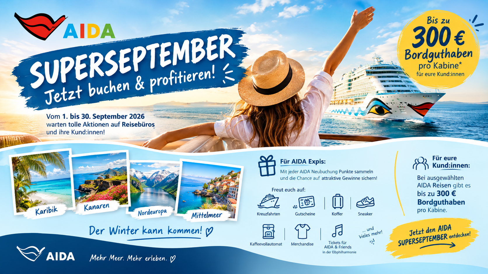 🛳️ AIDA SUPERSEPTEMBER 2026, jetzt buchen & profitieren!