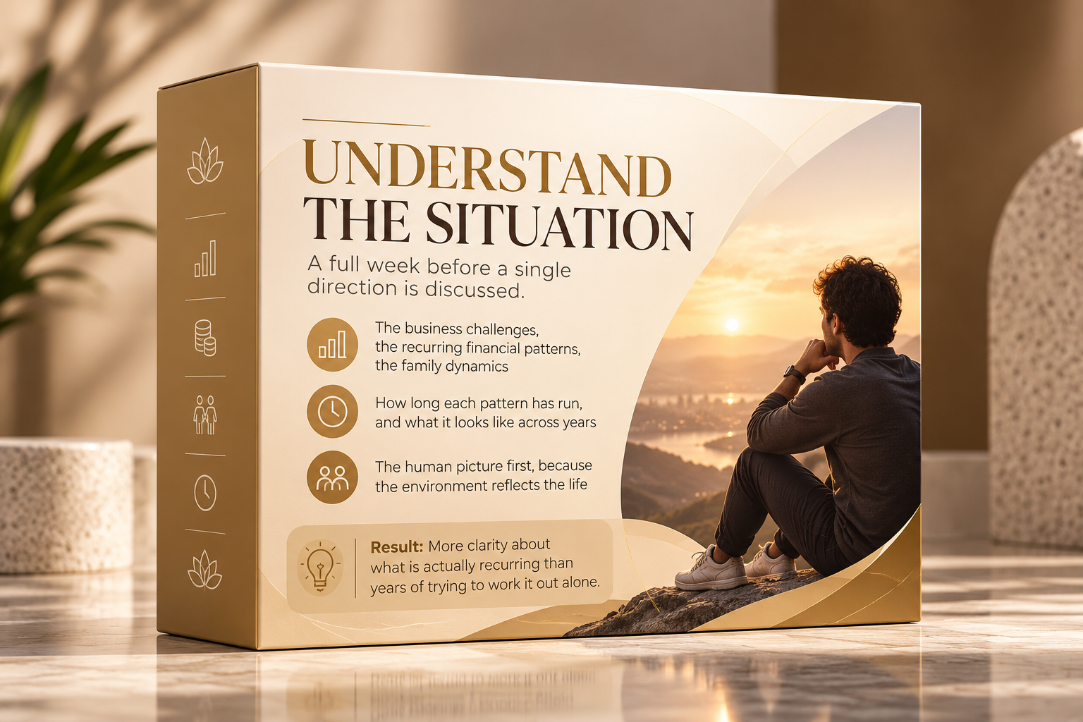 Professional workspace for understanding business and personal challenges