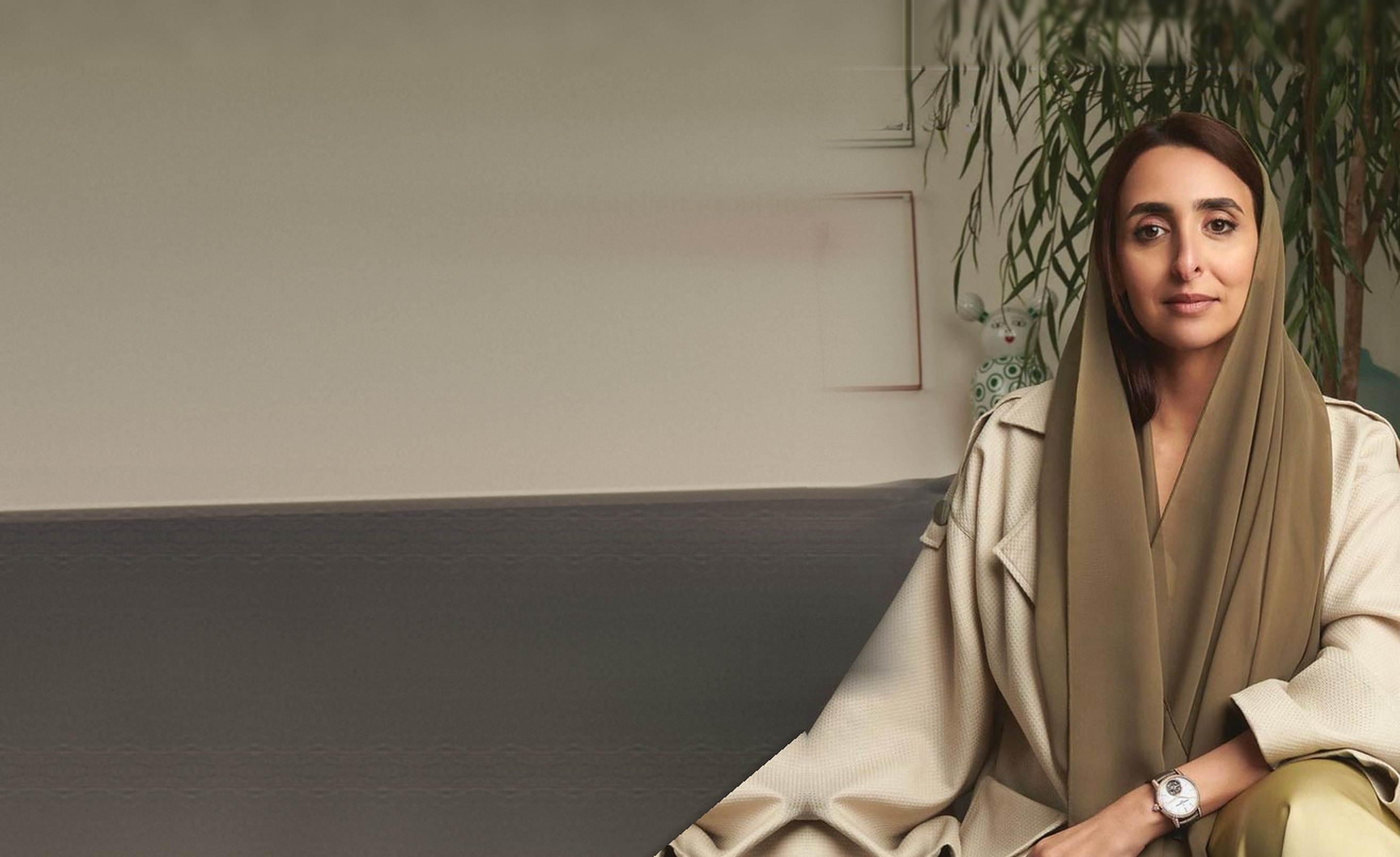 Shamma Al Nowais seated in a calm, softly lit room