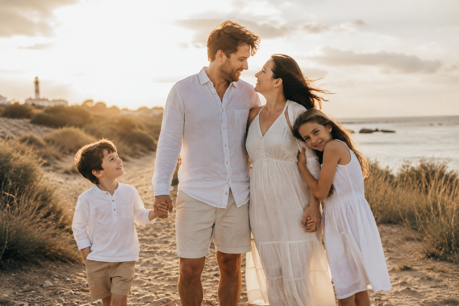 photo de famille sur la côte sauvage, en charente-maritime