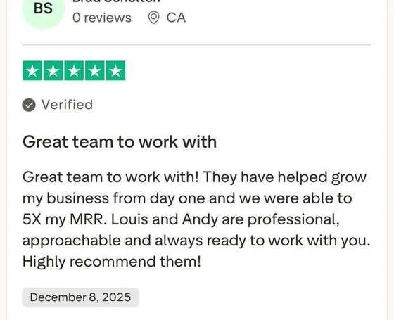 Brad Scholten Trustpilot — 5X my MRR