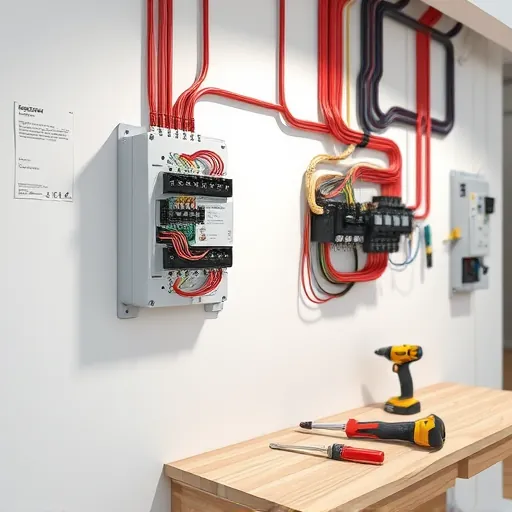 Intricate electrical installation in The Colony TX with organized fuse box and clean workspace reflecting craftsmanship.