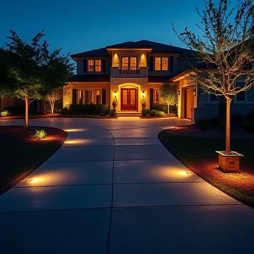 Completed outdoor lighting installation in Mansfield TX highlighting home architecture, landscaping, and pathway illumination