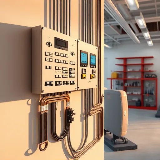 Completed electrical installation in Arlington TX featuring a sleek control panel and expertly arranged cables in a professional workshop.