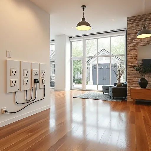 Completed electrical installation in Burleson TX showing organized panels, elegant fixtures, and modern room decor.