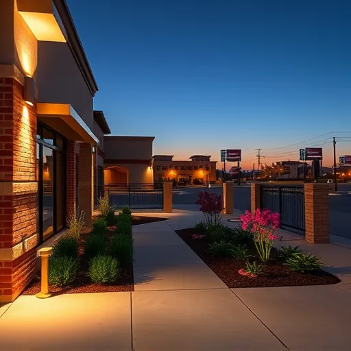Professionally designed outdoor lighting installation in White Settlement TX highlights modern LED fixtures and landscaped area.