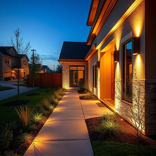 Recently installed modern residential lighting in Keller TX highlighting craftsmanship, warm illumination, and landscaping.