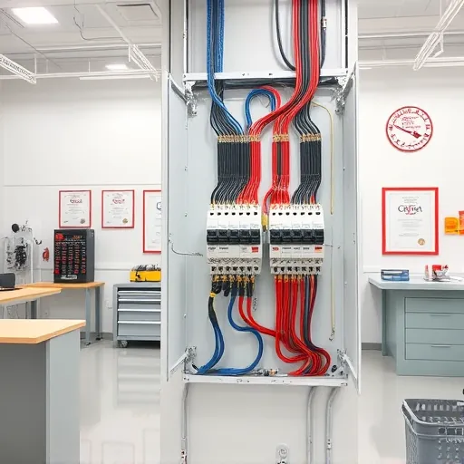 Completed electrical installation in Haltom City TX with organized wiring, modern circuit breakers, and a clean panel layout.
