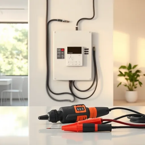 Completed electrical installation in Westlake TX, showcasing organized wires, modern panel, tools, and natural light.