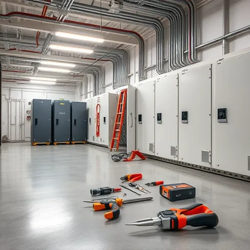 Completed electrical installation in Coppell TX featuring organized wiring, modern fixtures, and a professional workspace.