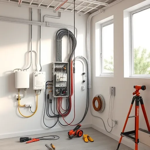 Completed electrical installation in Coppell TX featuring organized wiring, modern fixtures, and a tidy professional environment.
