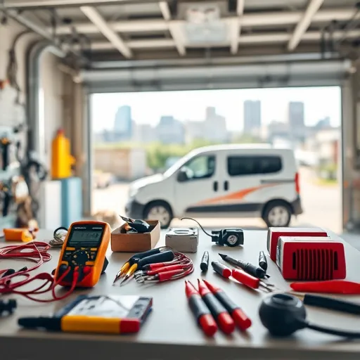 Fort Worth electrical repair workspace with organized tools and suburban service truck showcasing circuit overload troubleshooting expertise