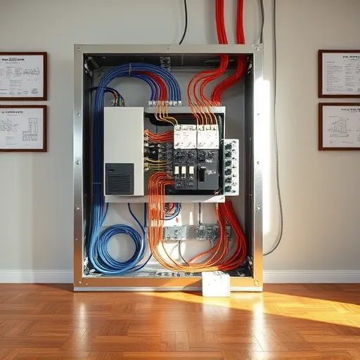 Modern electrical installation in Saginaw TX featuring organized panel, polished materials, and safety certifications.