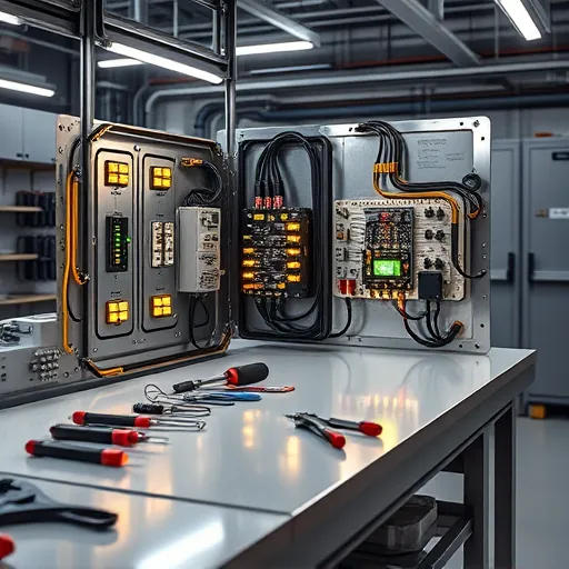 Completed electrical installation in Lake Worth TX features detailed control panel, organized wires, and a polished workspace.