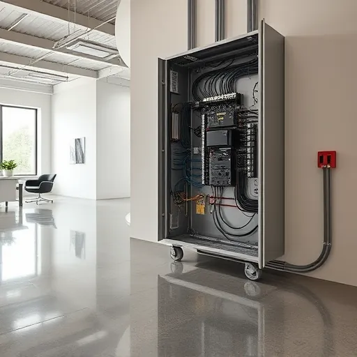 Close-up of a professionally installed electrical panel with organized wiring in a modern, well-lit utility room in Fort Worth TX