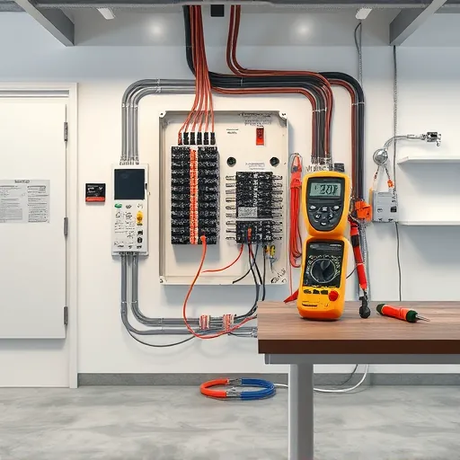 Modern electrical installation in Aledo TX featuring organized wiring, labeled panel, and neat workspace with tools.