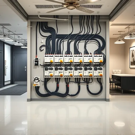 Completed electrical installation in Trophy Club TX featuring a professional circuit panel and sleek wiring in a modern space.