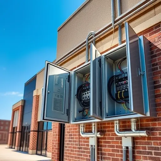 Completed electrical installation in a Fort Worth TX building showcasing wires, outlets, and fixtures.