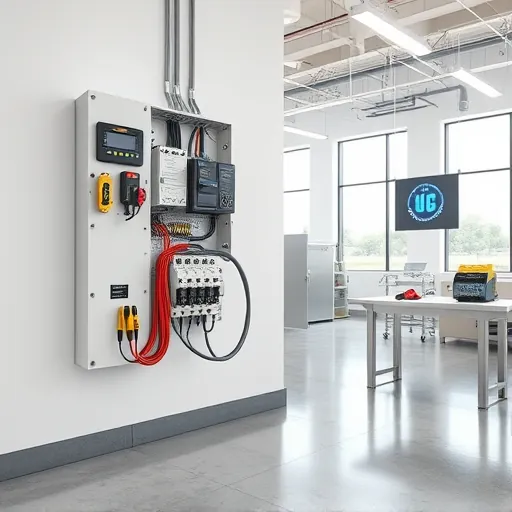 Completed electrical installation in Grapevine TX featuring a control panel, organized tools, and a professional workspace.