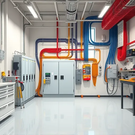 Completed electrical installation in Joshua TX features organized panels and wiring in a professional workshop setting.