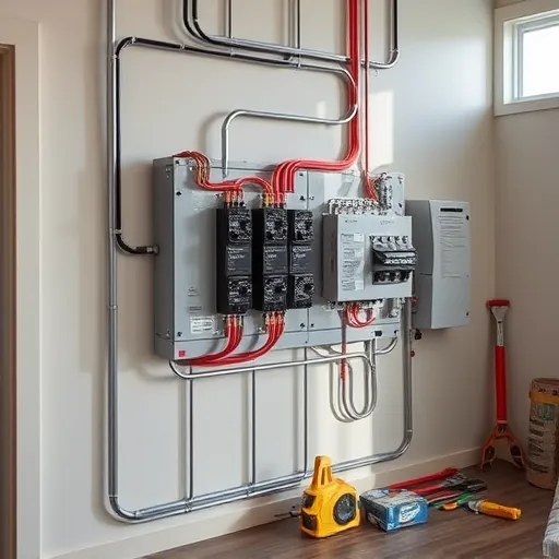 Completed electrical installation in Burleson TX with neat wiring, labeled breakers, and polished surfaces.