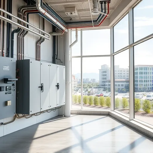 Completed electrical installation in Irving TX features organized panels, quality wiring, and bright, inviting workspace.