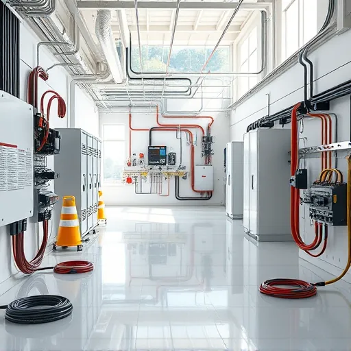 Completed electrical installation in Haltom City TX featuring organized workspace with labeled components and tools.