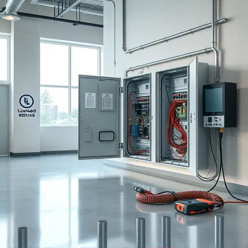 Final stage of electrical upgrades in a modern, well-lit interior with organized wiring, polished panels, and safety labels