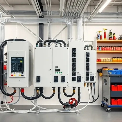 Completed electrical installation in Lewisville TX featuring modern panels, organized wires, and an expert workshop.