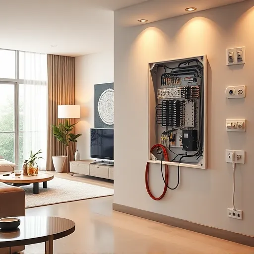 Modern electrical installation in Irving TX features organized circuits, sleek design, and stylish interior decor.
