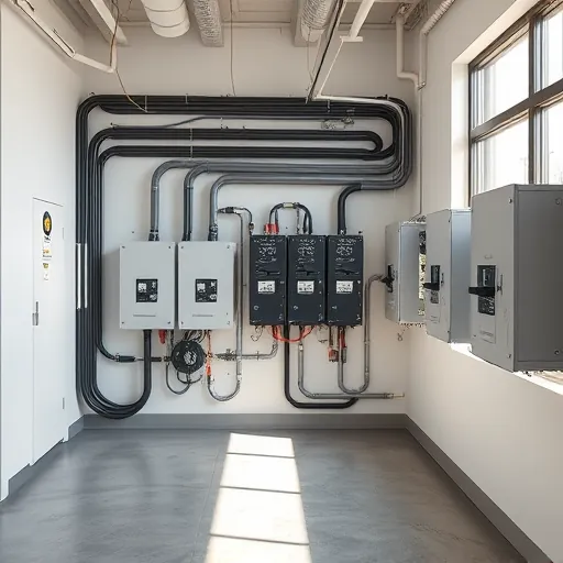 Completed electrical installation in Keller TX with organized wiring, modern fixtures, and natural light enhancing craftsmanship.