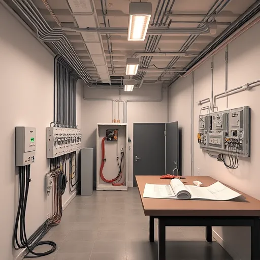 Completed electrical installation in North Richland Hills TX features modern wiring and organized tools in a professional space.