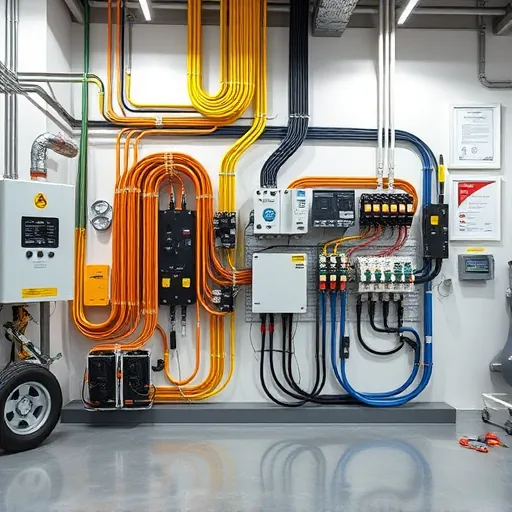 Modern electrical installation in Kennedale TX features organized wires, precision tools, and safety certifications, showcasing professionalism.