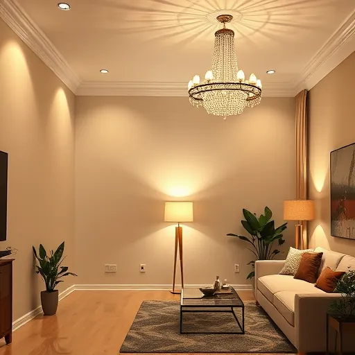 Completed electrical installation in a modern Arlington TX living room with soft lighting and elegant decor elements.