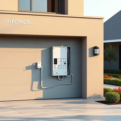 Completed electrical installation in modern Azle TX home, featuring organized panel and landscaped garden.