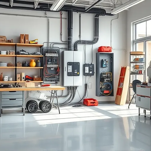 Completed electrical installation in White Settlement TX features a clean workspace, organized tools, and labeled circuit breakers.