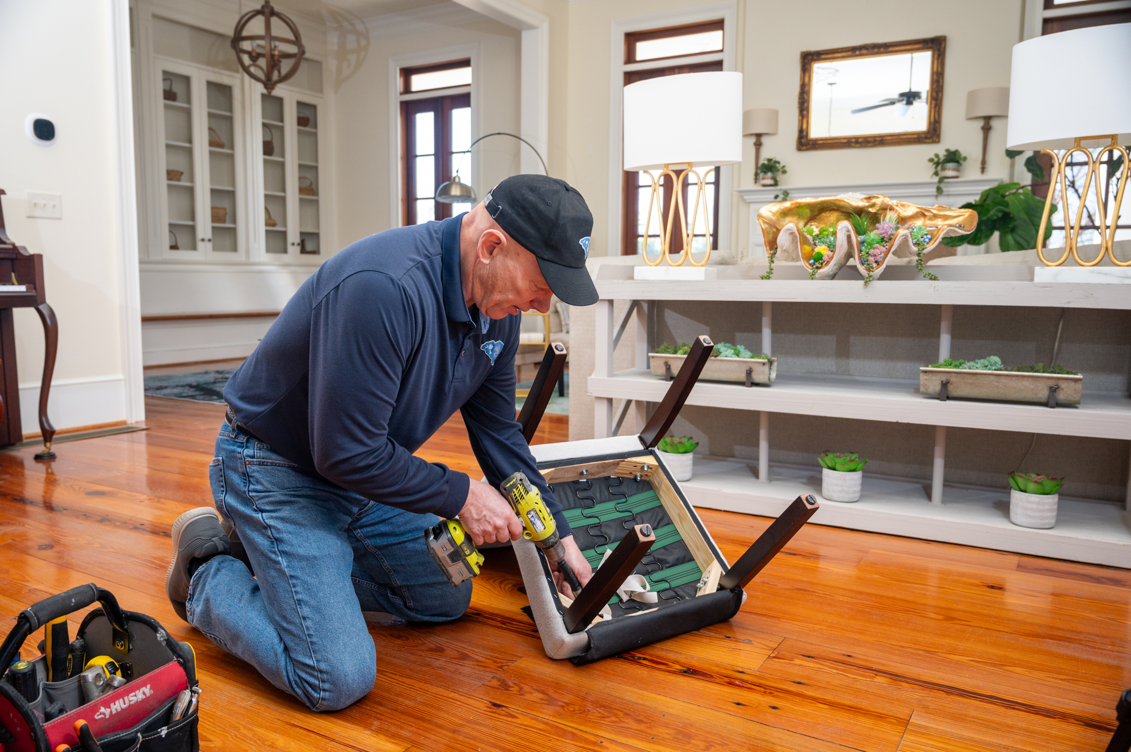 Mark Weir completing handyman repairs in a Greenville SC home