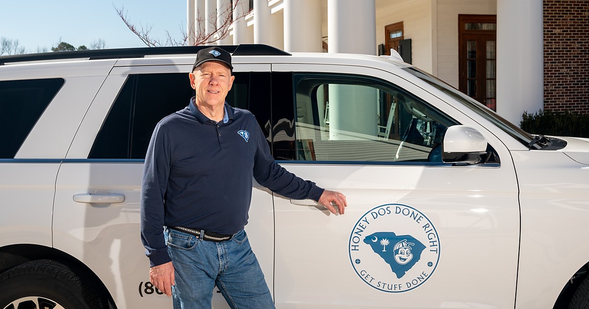 Mark Weir, owner of Honey Dos Done Right, working on a home in Greenville, South Carolina