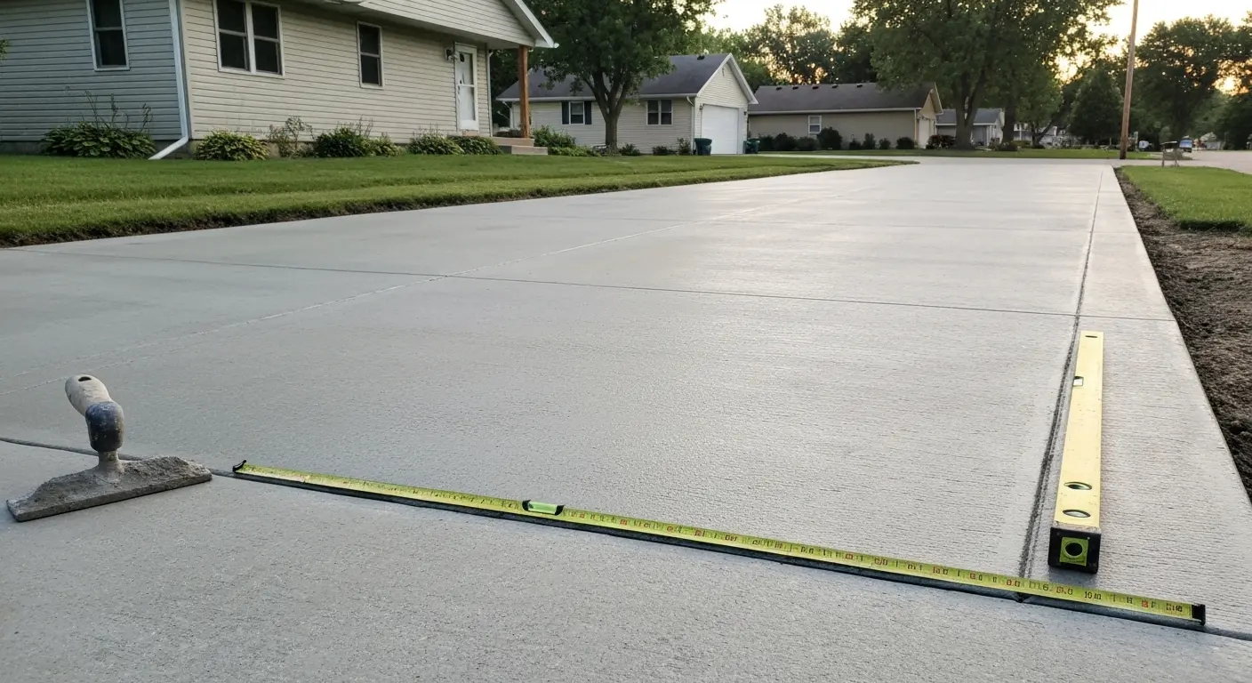 New concrete driveway installation