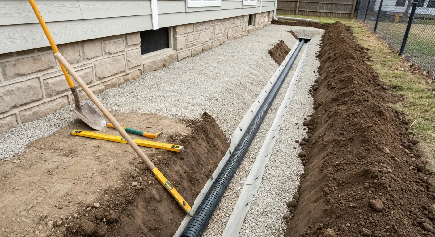 Drainage trenching and installation