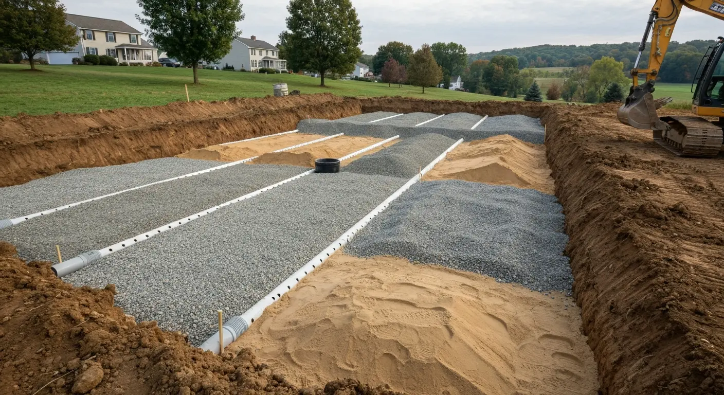 Septic system excavation
