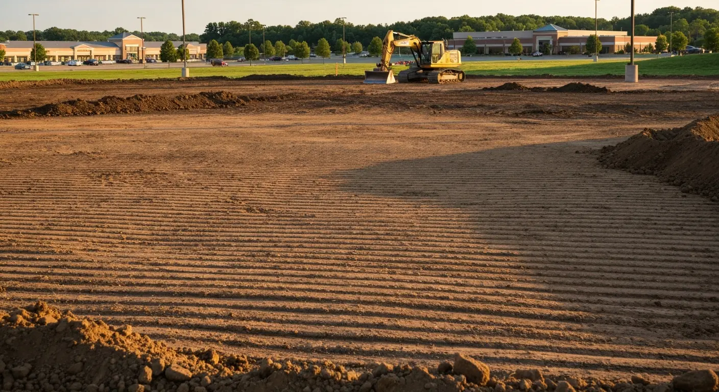 Commercial site grading in Iowa City
