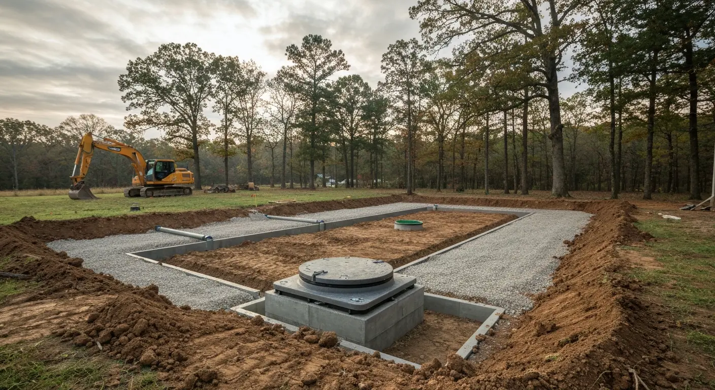 Septic system installation and drainage