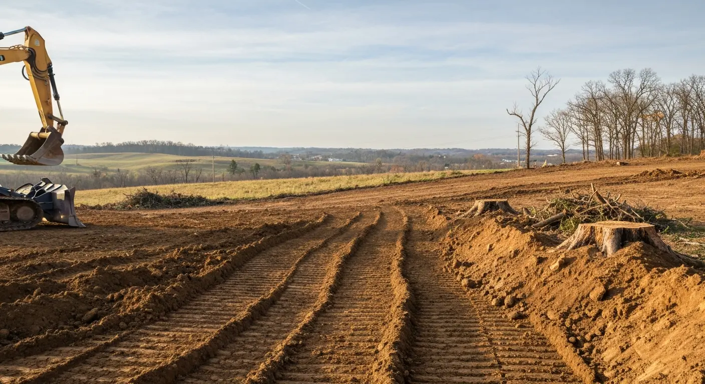 Land clearing excavation
