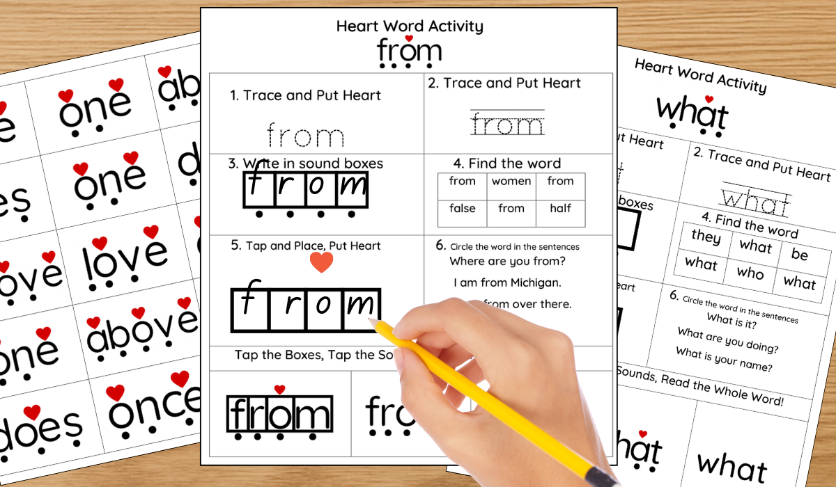 Heart words resources preview
