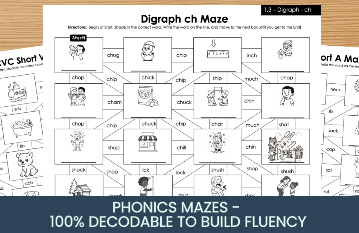 Phonics mazes resources preview